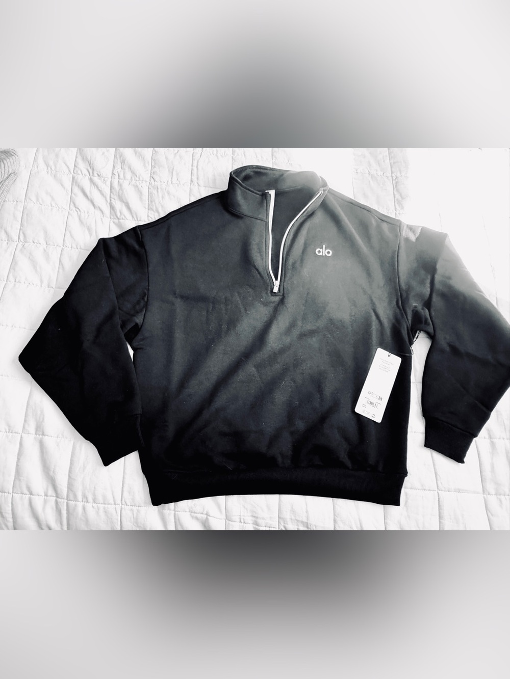 Alo Yoga Accolade 1/4 Zip Pullover Black S NWT Unisex